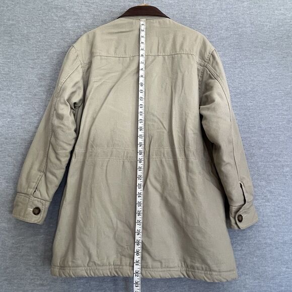 Kings Bay Leather Collared Chore Jacket Womens M Hunting Safari Barn Utility Vtg - Picture 12 of 16